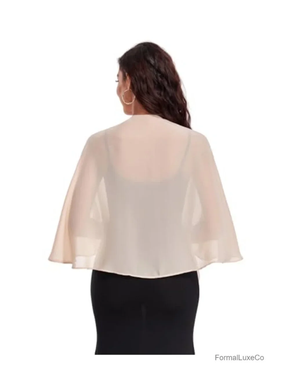 Chiffon Shawl Wrap for Women Evening Dress Soft Capelet Bridal Cover Up